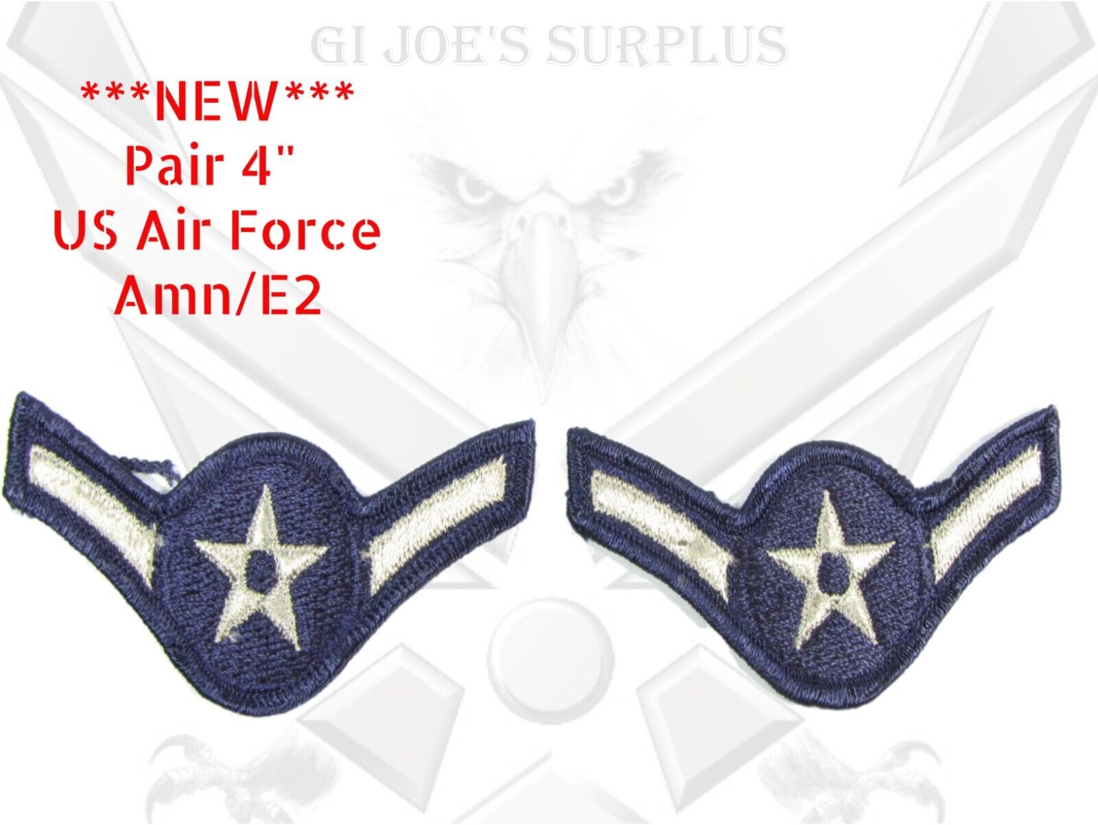 new-pair-air-force-usaf-4-airman-amn-blue-uniform-rank-e2-2ea-1e3-gi