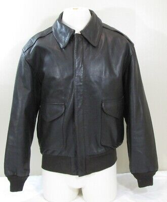 US Wings Type A-2 Military Leather Flight Pilot Jacket Neil Cooper Sz ...