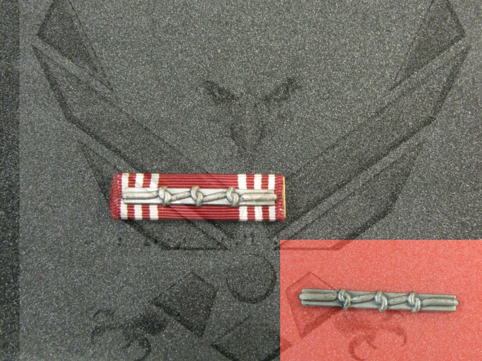 NOS Pronged Military Full Sz Medal Ribbon Army 8th Good Conduct 3 Knot 