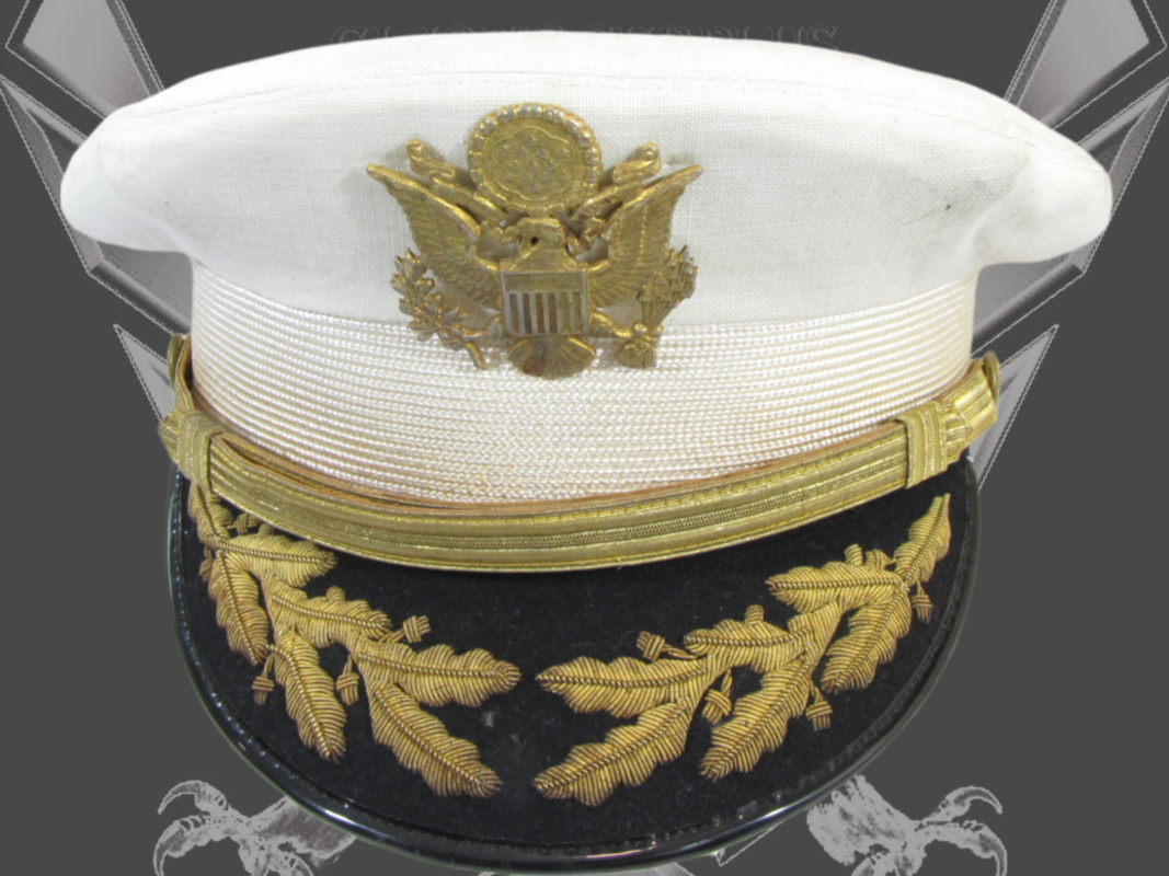 RARE Pre WW II US Army Military White Field Grade Officer Service Visor ...